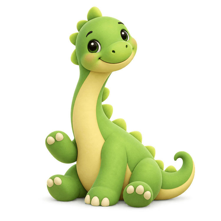 Landosaur's friendly green dinosaur waving hello