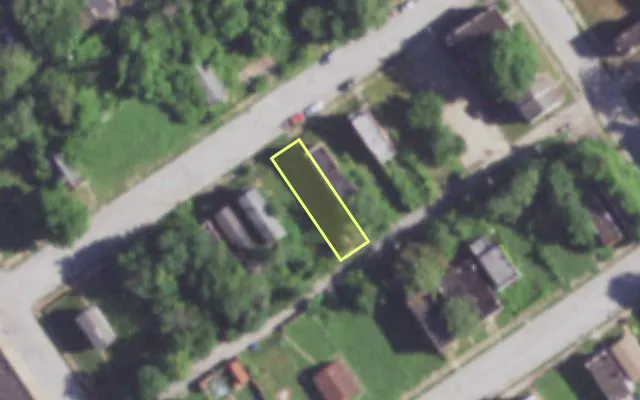 Aerial view of 2024 GANO AV — vacant lot, St. Louis with approximate parcel outline