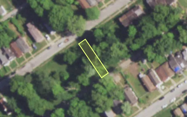 Aerial view of 5244 GENEVIEVE AV — vacant lot, St. Louis with approximate parcel outline
