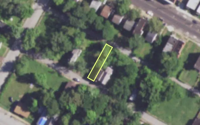 Aerial view of 3935 SHERMAN PL — vacant lot, St. Louis with approximate parcel outline