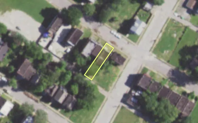Aerial view of 5904 LOTUS AV — vacant lot, St. Louis with approximate parcel outline