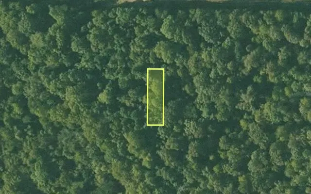 Aerial view of SHARP County parcel 390-00052-000 — Arkansas post-auction with approximate parcel outline