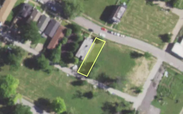 Aerial view of 5830 ROOSEVELT PL — vacant lot, St. Louis with approximate parcel outline