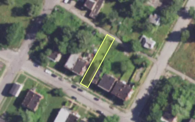 Aerial view of 4267 LABADIE AV — vacant lot, St. Louis with approximate parcel outline