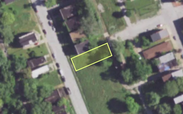Aerial view of 3958 N 21ST ST — vacant lot, St. Louis with approximate parcel outline
