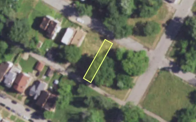 Aerial view of 4312 GARFIELD AV — vacant lot, St. Louis with approximate parcel outline