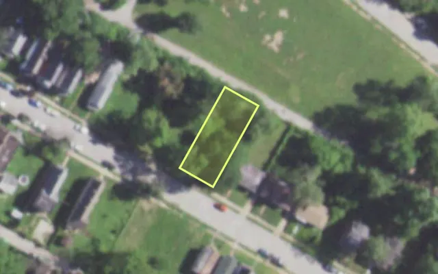 Aerial view of 5551 GREER AV — vacant lot, St. Louis with approximate parcel outline