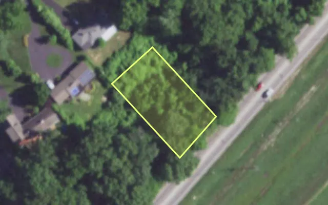 Aerial view of 9911 RIVERVIEW DR — vacant lot, St. Louis with approximate parcel outline