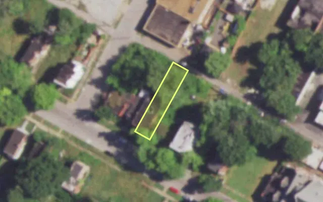 Aerial view of 4541 EVANS AV — vacant lot, St. Louis with approximate parcel outline
