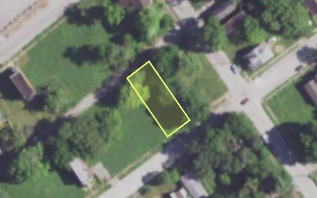 Aerial view of 2009 DESOTO AV — vacant lot, St. Louis with approximate parcel outline