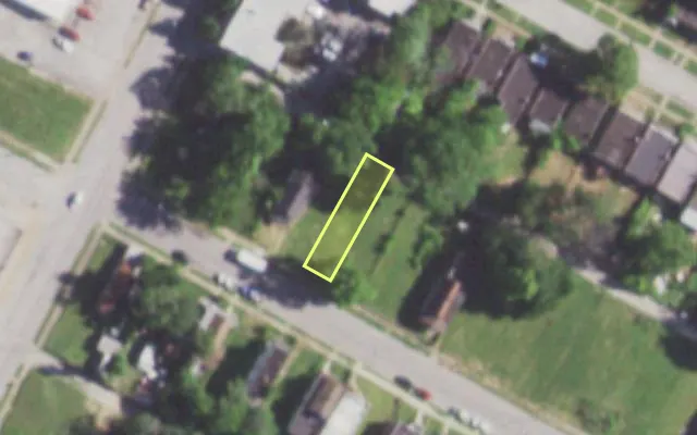 Aerial view of 5749 MAFFITT AV — vacant lot, St. Louis with approximate parcel outline
