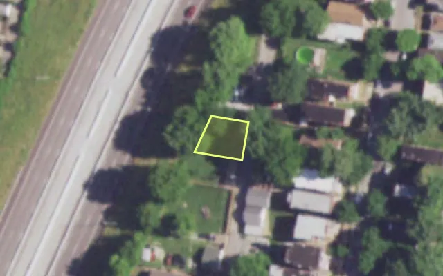 Aerial view of 4728 PENNSYLVANIA AV — vacant lot, St. Louis with approximate parcel outline