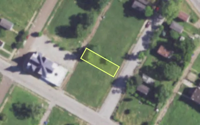 Aerial view of 4311 JOHN AV — vacant lot, St. Louis with approximate parcel outline