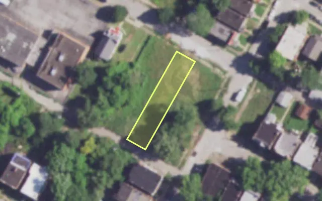 Aerial view of 4108 LEXINGTON AV — vacant lot, St. Louis with approximate parcel outline