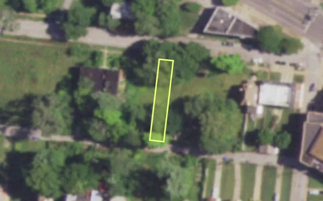 Aerial view of 4622 VERNON AV — vacant lot, St. Louis with approximate parcel outline