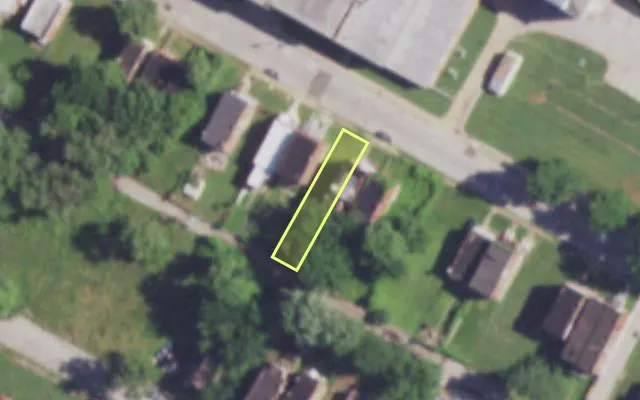 Aerial view of 4242 W ST FERDINAND AV — vacant lot, St. Louis with approximate parcel outline