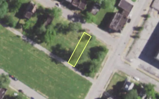 Aerial view of 5808 COTE BRILLIANTE AV — vacant lot, St. Louis with approximate parcel outline
