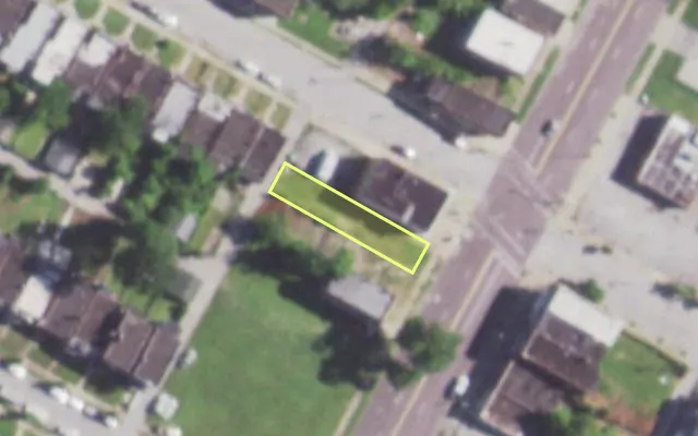 Aerial view of 2323 UNION BLVD — vacant lot, St. Louis with approximate parcel outline