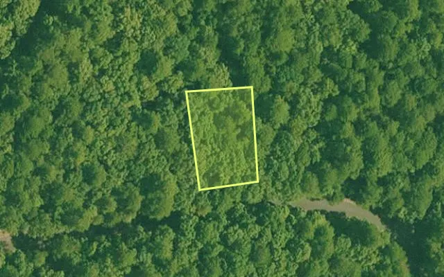 Aerial view of GARLAND County parcel 74607 — Arkansas post-auction with approximate parcel outline