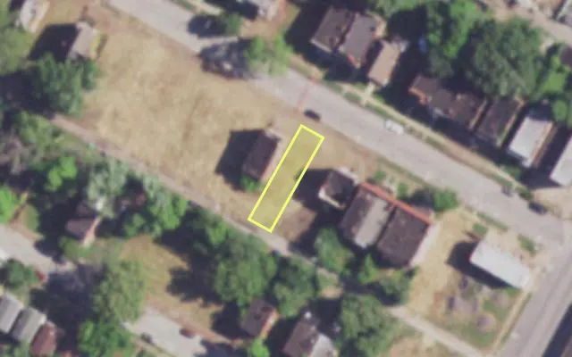 Aerial view of 3924 MAFFITT AV — vacant lot, St. Louis with approximate parcel outline