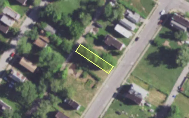 Aerial view of 4235 PRAIRIE AV — vacant lot, St. Louis with approximate parcel outline