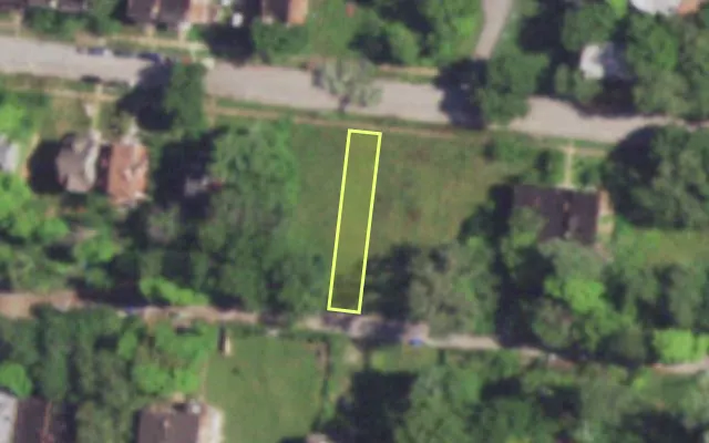 Aerial view of 4650 VERNON AV — vacant lot, St. Louis with approximate parcel outline