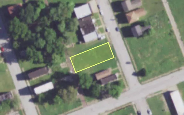 Aerial view of 3911 N 22ND ST — vacant lot, St. Louis with approximate parcel outline