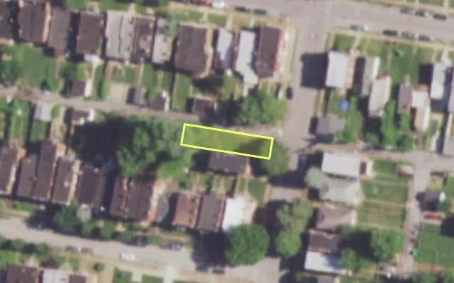 Aerial view of 4615 S COMPTON AV — vacant lot, St. Louis with approximate parcel outline
