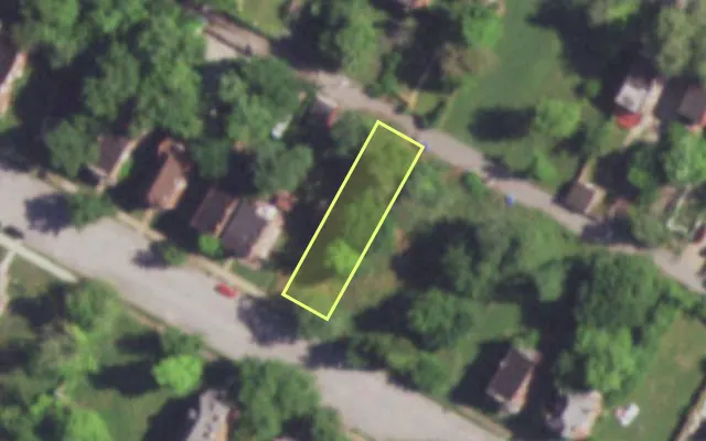 Aerial view of 4201 W COOK AV — vacant lot, St. Louis with approximate parcel outline