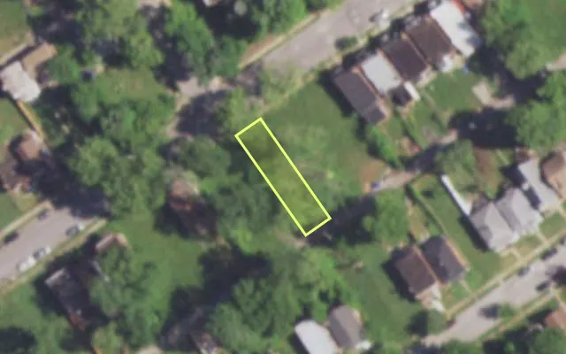 Aerial view of 5344 EMERSON AV — vacant lot, St. Louis with approximate parcel outline