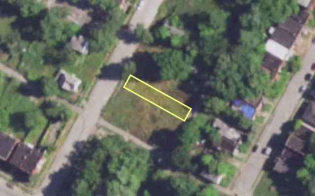Aerial view of 3026 NEW ASHLAND PL — vacant lot, St. Louis with approximate parcel outline