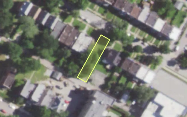 Aerial view of 5034 LOTUS AV — vacant lot, St. Louis with approximate parcel outline