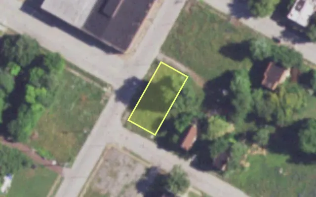 Aerial view of 3749 EVANS AV — vacant lot, St. Louis with approximate parcel outline