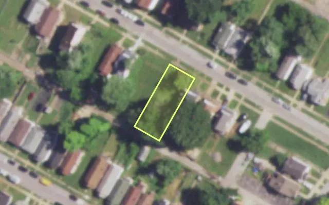 Aerial view of 5936 SHULTE AV — vacant lot, St. Louis with approximate parcel outline