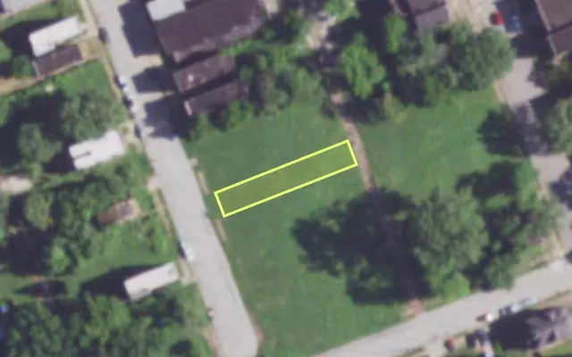 Aerial view of 4016 N 22ND ST — vacant lot, St. Louis with approximate parcel outline