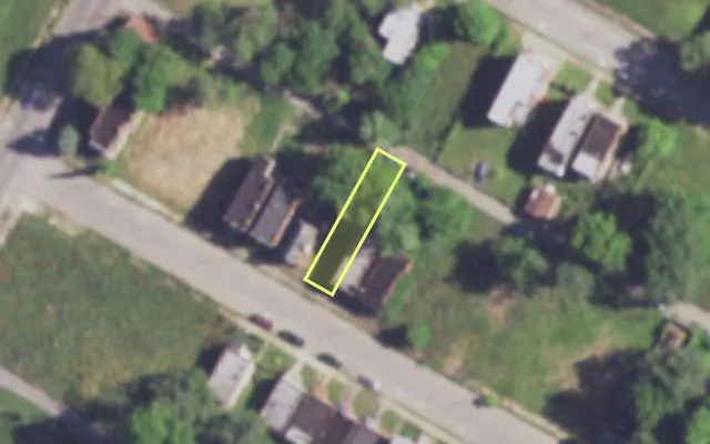 Aerial view of 3847 COTTAGE AV — vacant lot, St. Louis with approximate parcel outline