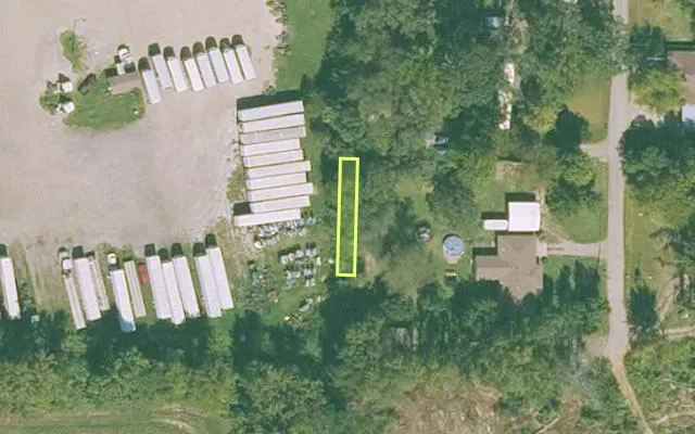 Aerial view of CRAWFORD County parcel 575-00018-000 — Arkansas post-auction with approximate parcel outline