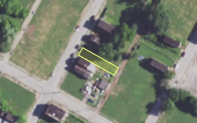 Aerial view of 4210 PLEASANT ST — vacant lot, St. Louis with approximate parcel outline