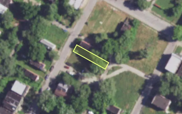 Aerial view of 3132 FAIR AV — vacant lot, St. Louis with approximate parcel outline