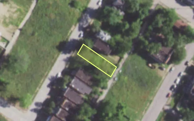 Aerial view of 1378 SEMPLE AV — vacant lot, St. Louis with approximate parcel outline