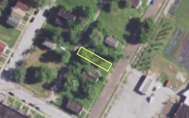 Aerial view of 4219 OBEAR AV — vacant lot, St. Louis with approximate parcel outline