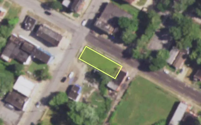 Aerial view of 2830 MARCUS AV — vacant lot, St. Louis with approximate parcel outline