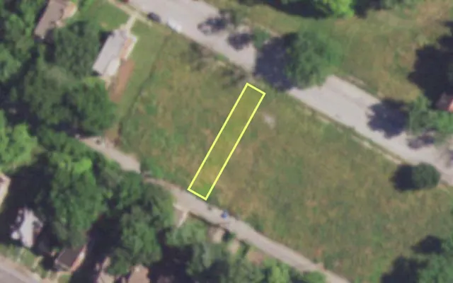 Aerial view of 4200 W EVANS AV — vacant lot, St. Louis with approximate parcel outline