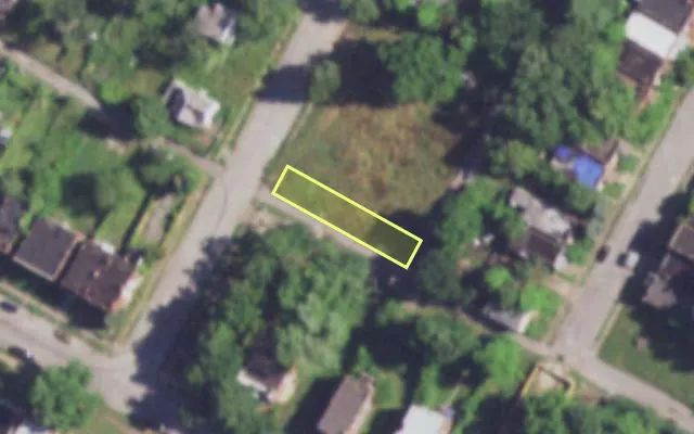 Aerial view of 3018 NEW ASHLAND PL — vacant lot, St. Louis with approximate parcel outline