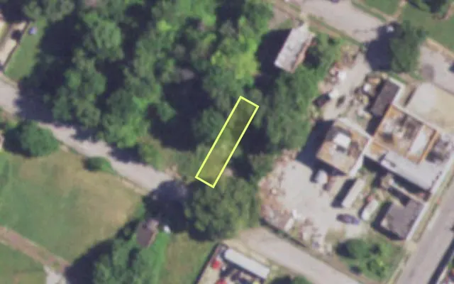 Aerial view of 3927 ALDINE AV — vacant lot, St. Louis with approximate parcel outline
