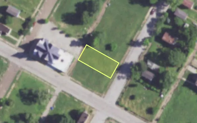 Aerial view of 4307 JOHN AV — vacant lot, St. Louis with approximate parcel outline
