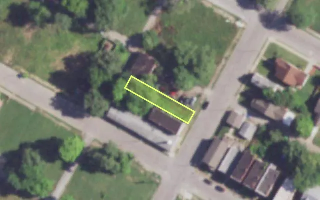 Aerial view of 2607 PRAIRIE AV — vacant lot, St. Louis with approximate parcel outline