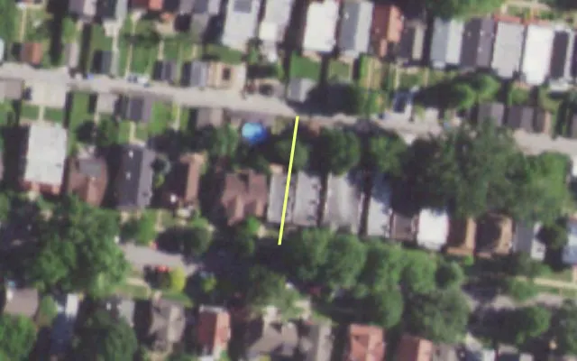 Aerial view of 4957 H LANSDOWNE AV — vacant lot, St. Louis with approximate parcel outline