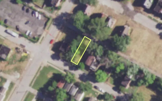 Aerial view of 3961 KENNERLY AV — vacant lot, St. Louis with approximate parcel outline