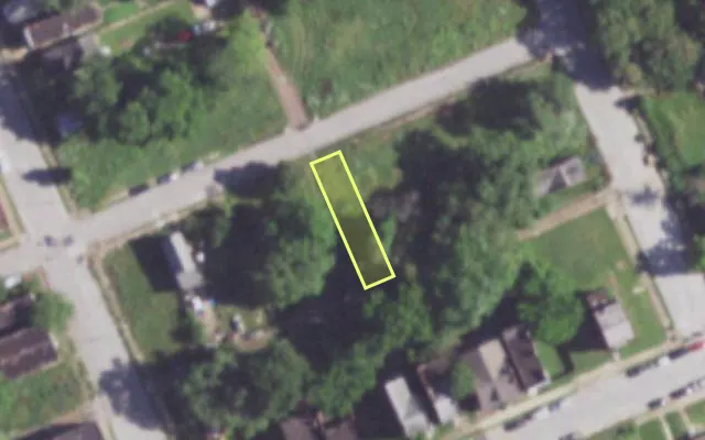 Aerial view of 1418 FARRAGUT ST — vacant lot, St. Louis with approximate parcel outline
